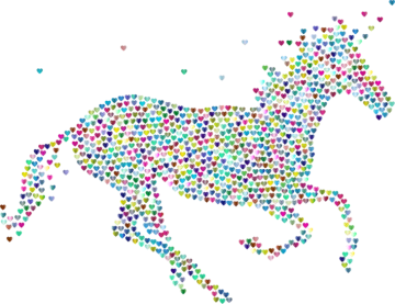 a horse made up of hearts