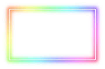 a rainbow colored square frame on a white background