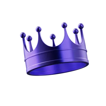 a purple crown on a white background