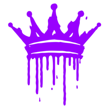 a purple crown on a white background