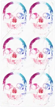 a watercolor skull pattern on a white background