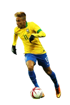 a man in a yellow shirt kicking a soccer ball