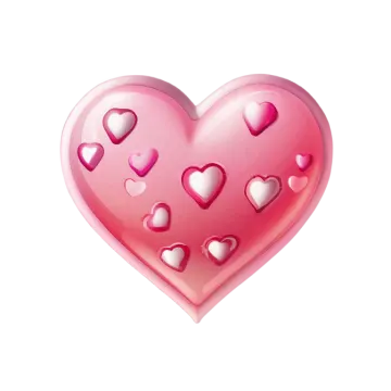 a pink heart with many hearts on it
