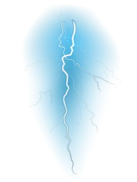 a lightning bolt on a white background