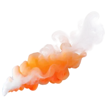 orange and white smoke on a white background