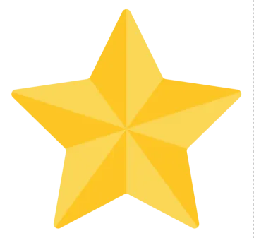 a yellow star on a white background