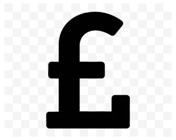 a black pound symbol on a white background