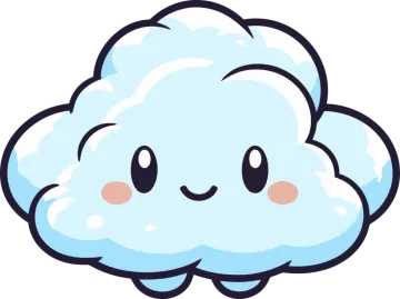 a cartoon cloud with a smiling face