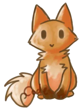 a drawing of a fox sitting down