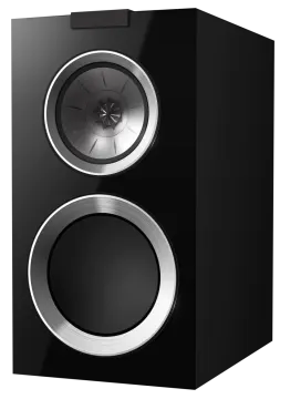a black speaker on a white background