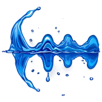 a blue liquid splash on white background
