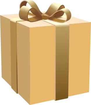 a brown box with a bow on top