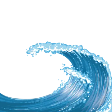 a blue wave on a white background