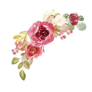 a watercolor painting of flowers on a white background