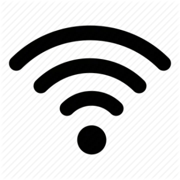 a black and white icon of a wi symbol