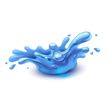 a blue liquid splash on a white background
