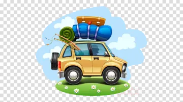 a car with luggage on top of it
