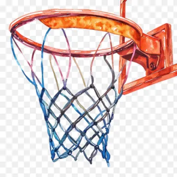 a basketball hoop with watercolor paint on it