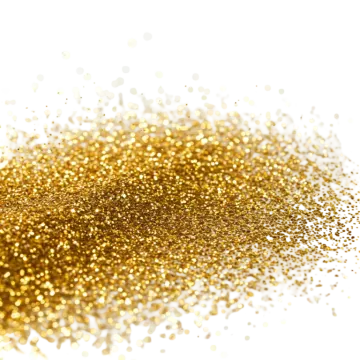 gold glitter on a white background