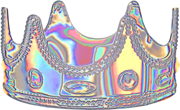 a silver crown on a white background
