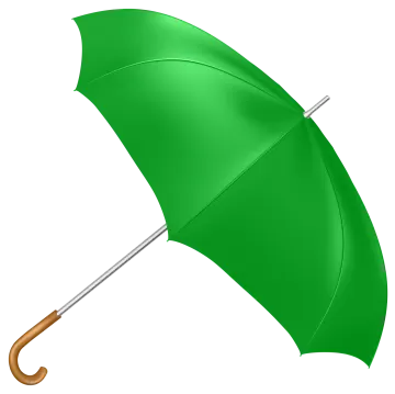 a green umbrella on a white background
