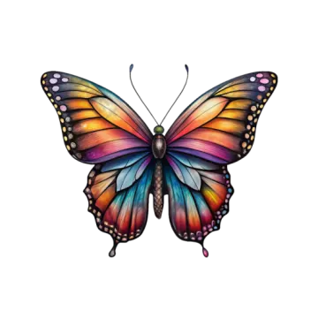a colorful butterfly on a white background