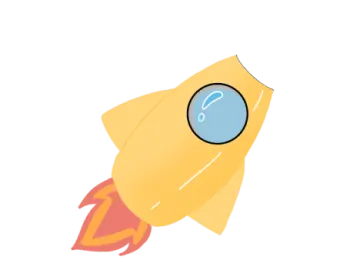 an image of a rocket with a clock on it