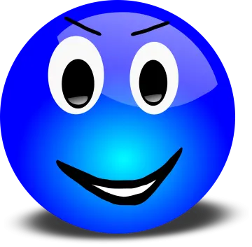 a blue ball with a smiley face