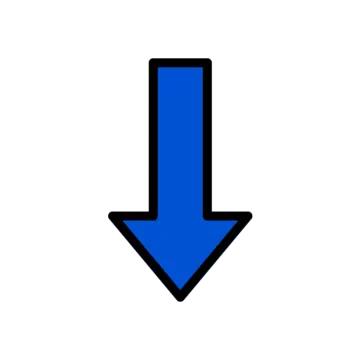 a blue arrow icon on a white background