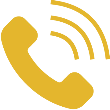 a yellow phone icon with a white background