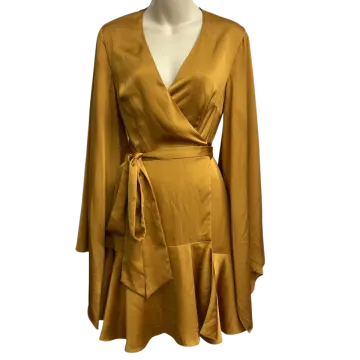 the wrap dress in mustard