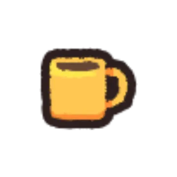 a yellow mug with a black handle