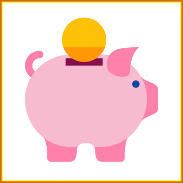 a pink piggy with an orange ball on top of it