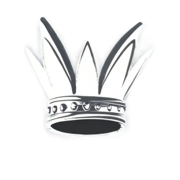 a black and white crown on a white background