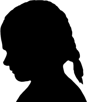 a silhouette of a woman's head