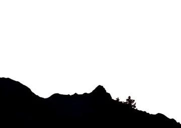 a black and white silhouette of a mountain