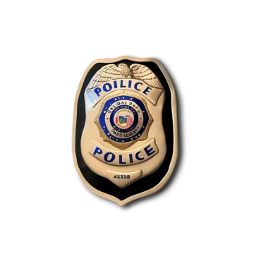 a police badge on a white background