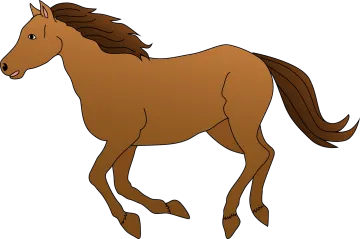 a brown horse running