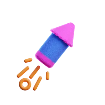 a pink and blue ice cream on a white background