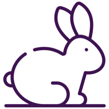 a purple bunny sitting on top of a table