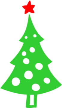 a christmas tree with a red star on top