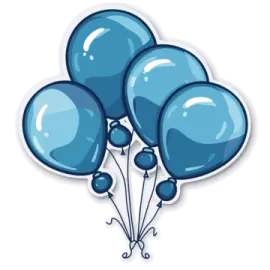 a bunch of blue balloons
