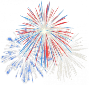 red, white and blue fireworks