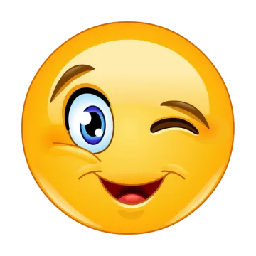 a yellow smiley face with blue eyes