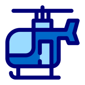 a blue helicopter with a white background