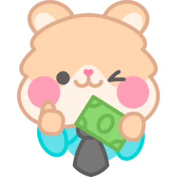 a teddy bear holding a money in its paws