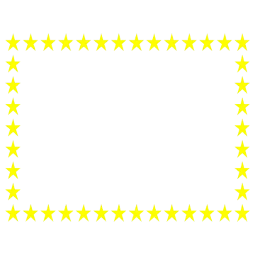 a black and white frame with five stars