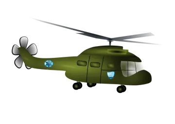 a green helicopter on a white background