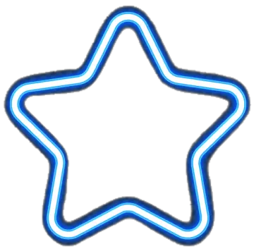 a blue neon star on a white background