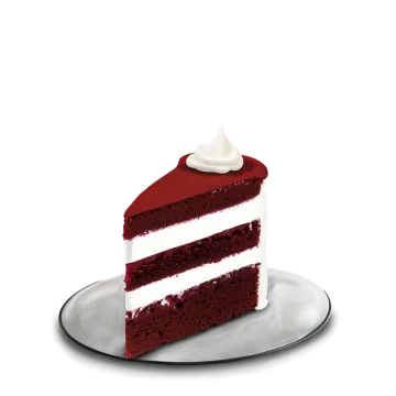a piece of red velvet cake